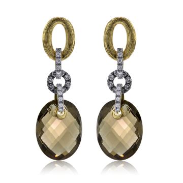 smokey-topaz-diamond-yellow-gold-earrings