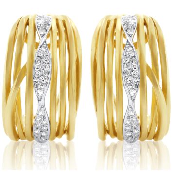 Twist Diamond Huggie Earrings in 14K Yellow Gold (0.25ct)