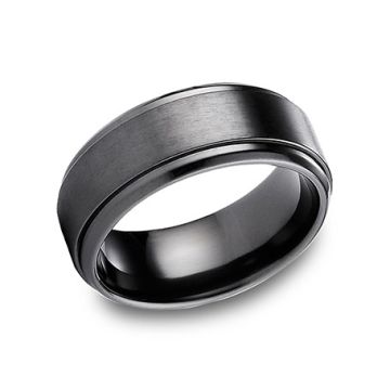 black-titanium-men's-wedding-band-satin-finished-center