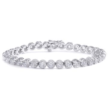 Classic Diamond Tennis Bracelet in 14K White Gold (6.00ct)
