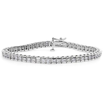 Diamond Tennis Bracelet in 14k White Gold (4.40ct)