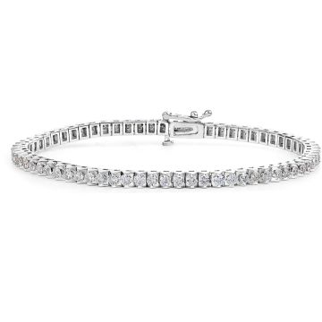 Classic Round Diamond Tennis Bracelet in 14K White Gold (2.65ct)