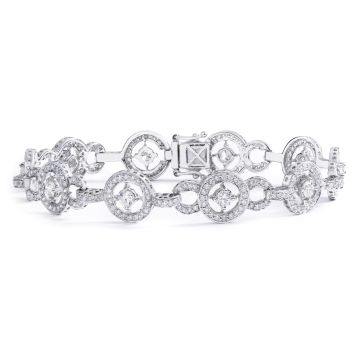 Diamond Link Bracelet in 14K White Gold (3.38ct)