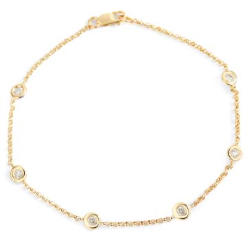Two-Tone Bezel-Set Diamond Bracelet in 14K Yellow and White Gold (0.90ct)