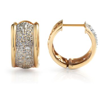 Pavé Diamond Hoop Earrings in 14K Yellow Gold (0.24ct)