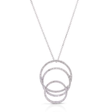 Intertwined Diamond Circle Pendant in 14K White Gold (0.27ct)