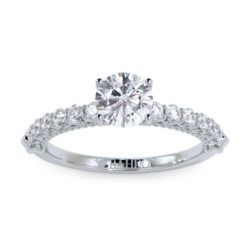 Milgrain Cuffed Diamond Engagement Ring