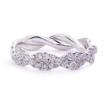 Diamond Twist Eternity Ring in 18K White Gold (1.14ct)