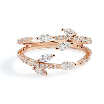 Marquise Diamond Petal Ring in 18k Rose Gold (0.72ct)