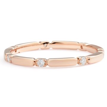 Satin Diamond Stackable Ring in 14K Rose Gold (0.12ct)