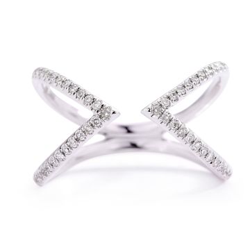 Diamond Spike Midi Ring in 14K White Gold (0.16ct)