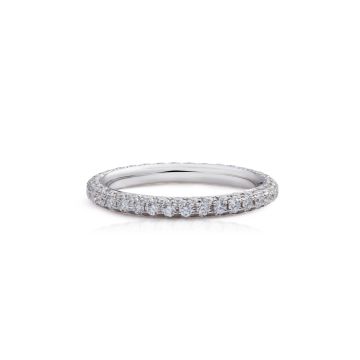 Three Sided Pavé Diamond Eternity Wedding Band in 18K White Gold (1.02ct)
