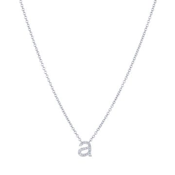 Petite Diamond Initial Necklace in 14K Gold