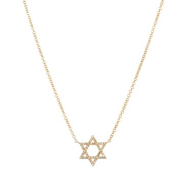 Diamond Star of David Necklace in 14K Yellow Gold (0.10ct)