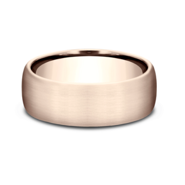 Men's Comfort-Fit Satin Finished Wedding Band in 14k Rose Gold (7.5mm)