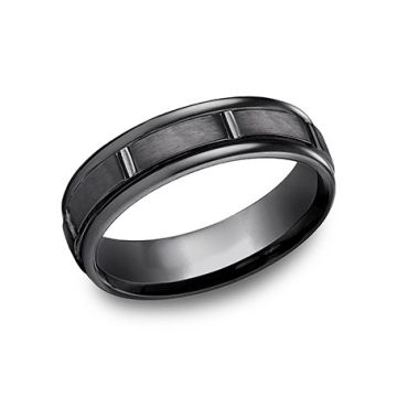 black-titanium-men's-wedding-band-satin-finished-center