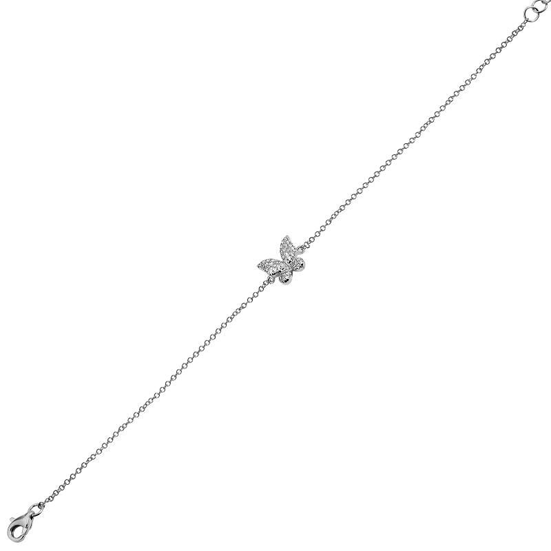 Petite Diamond Butterfly Bracelet in 14K White Gold