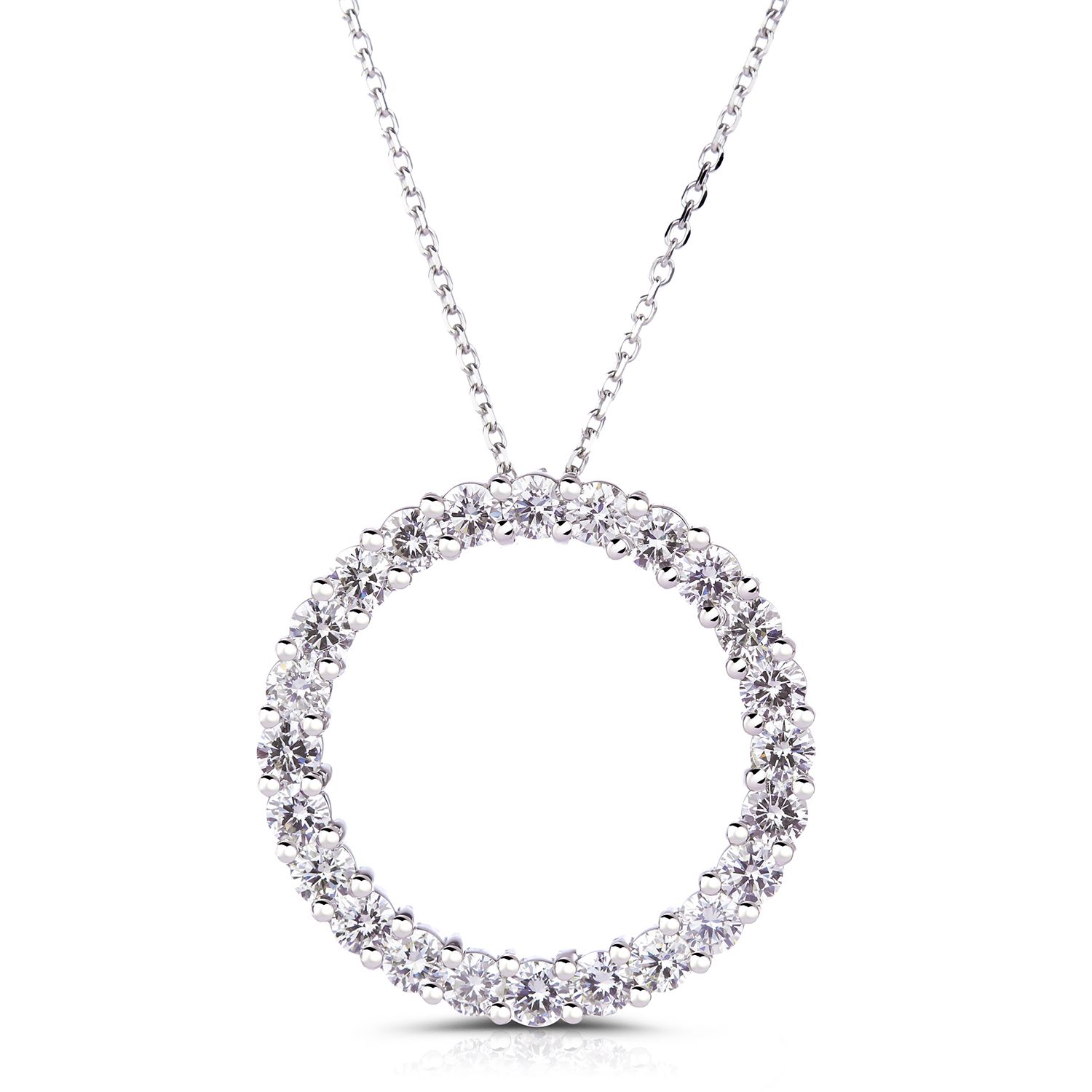 Circle of Life Diamond Pendant in 14K White Gold (4.35ct)