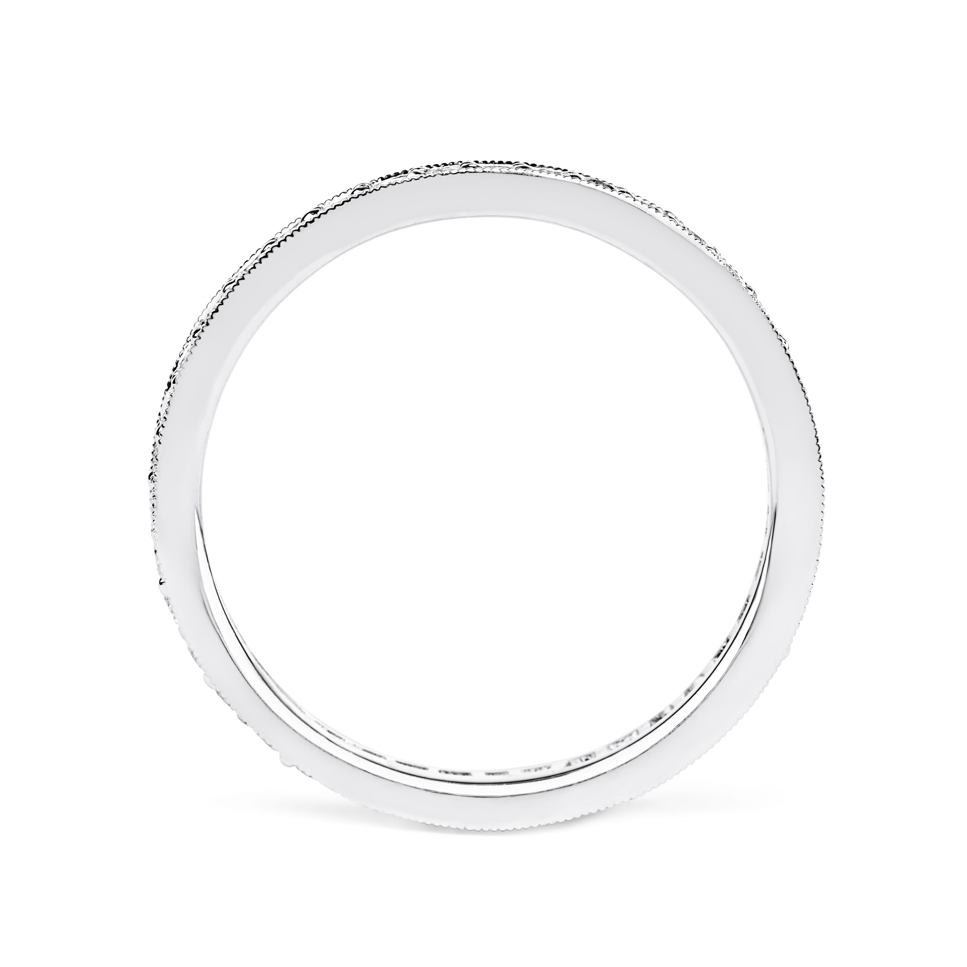 Channel-Set Diamond Milgrain Eternity Ring in 18K White Gold (0.52ct) 