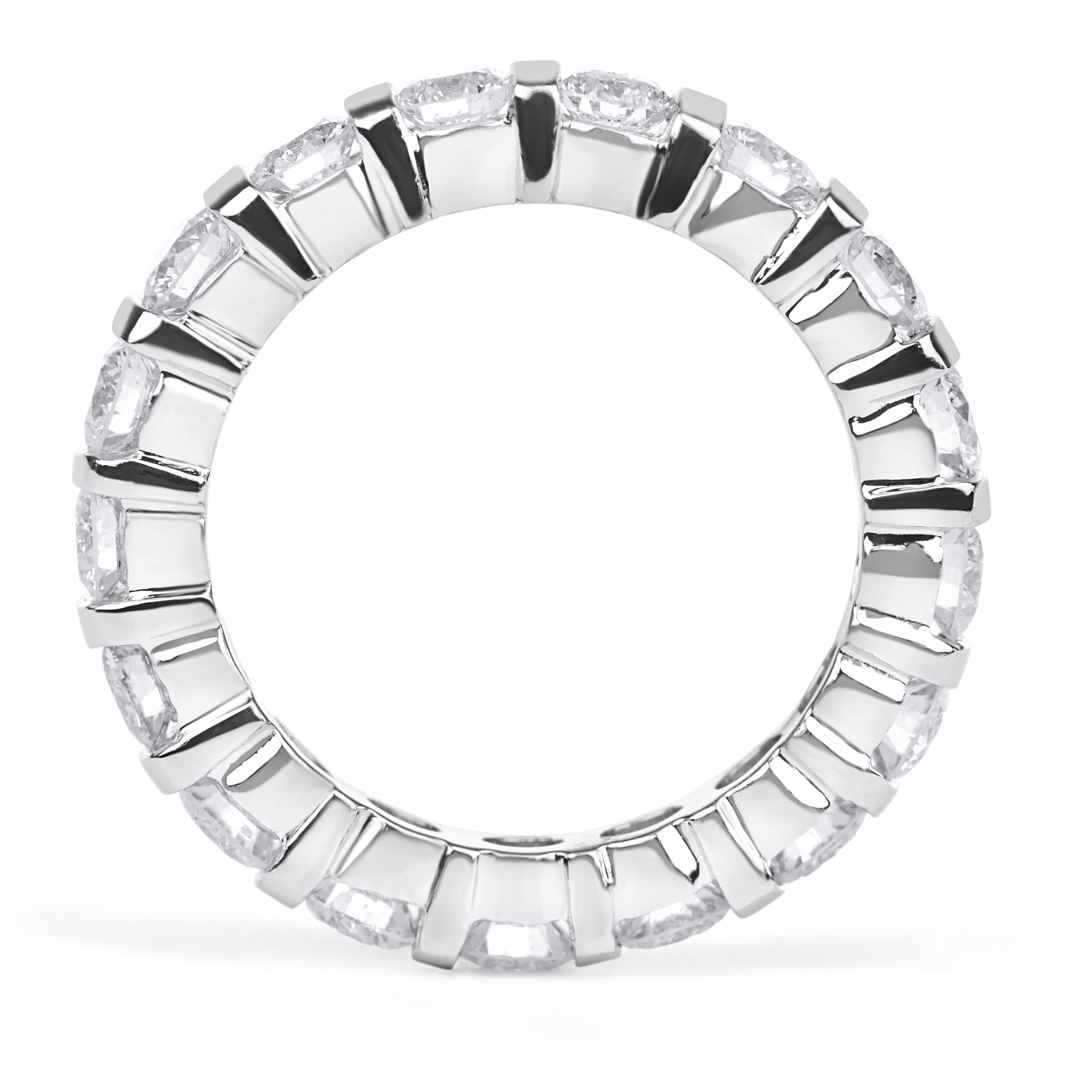 Channel Bar Diamond Eternity Wedding Ring in 14K White Gold (2.82ct) 