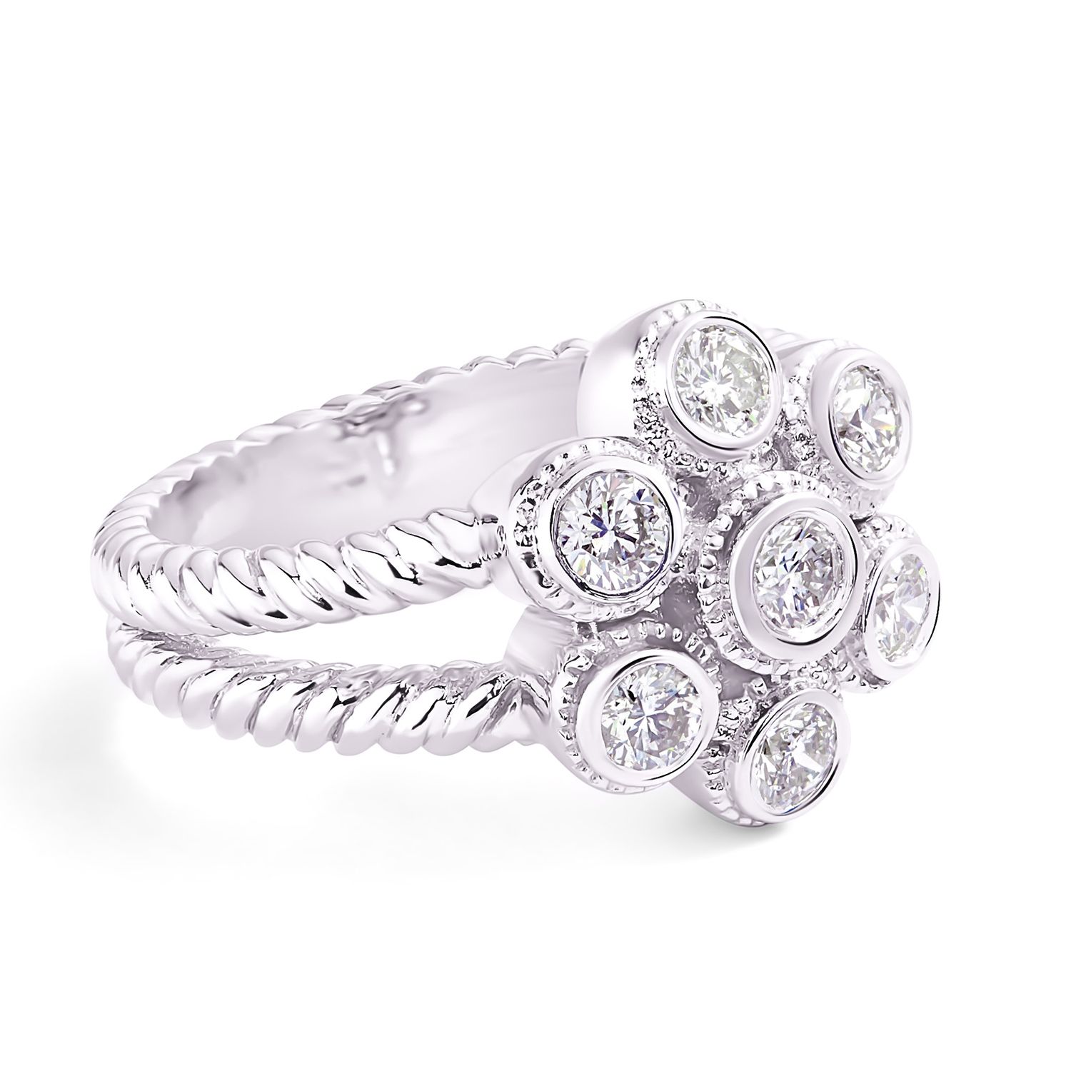 Diamond Daisy Ring in 14K White Gold (1.02ct)