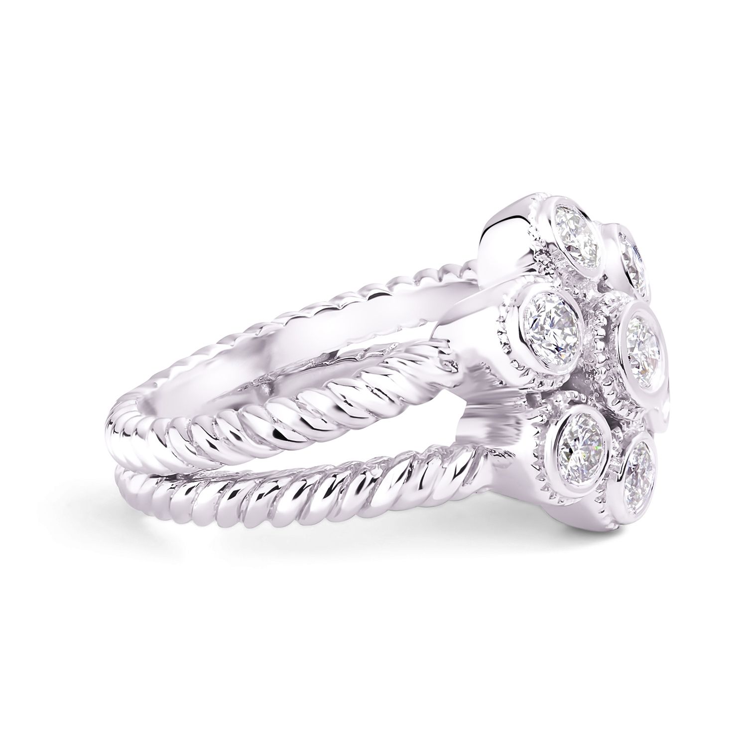 Diamond Daisy Ring in 14K White Gold (1.02ct)