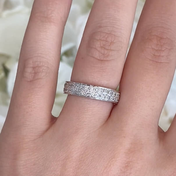 Eternity Micropavé Diamond Wedding Band in 14K White Gold (2.00ct)