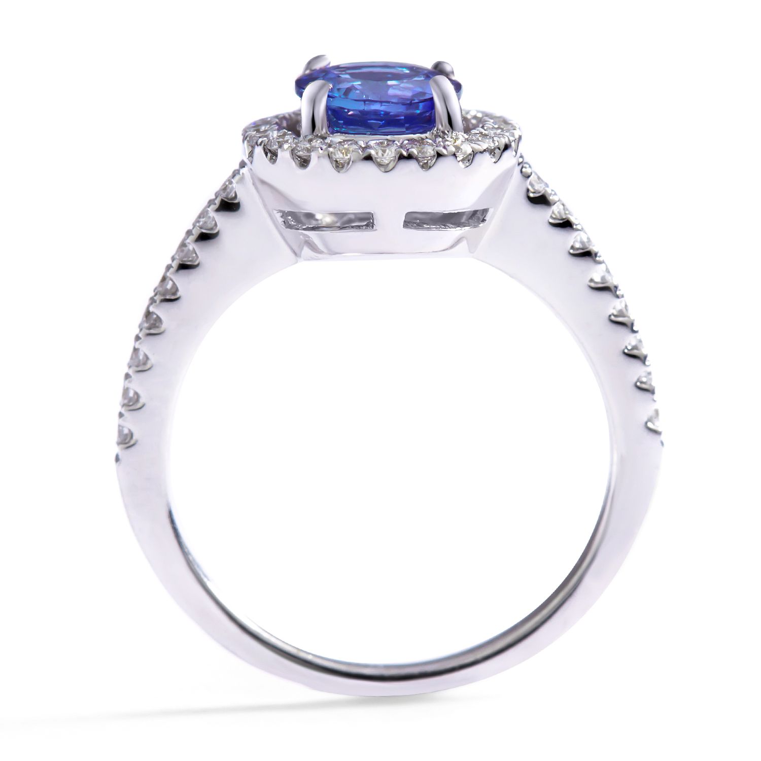 Preset Tanzanite Round Diamond Halo Engagement Ring (6mm)