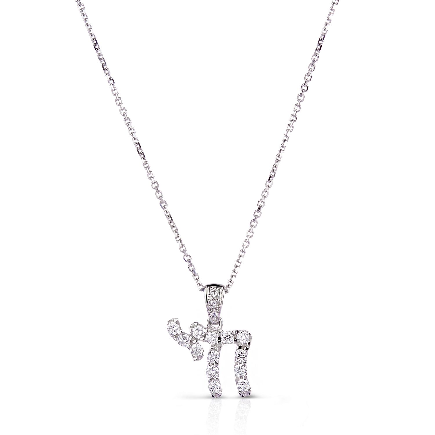 Diamond Chai Symbol Pendant in 18K Gold (0.35ct)