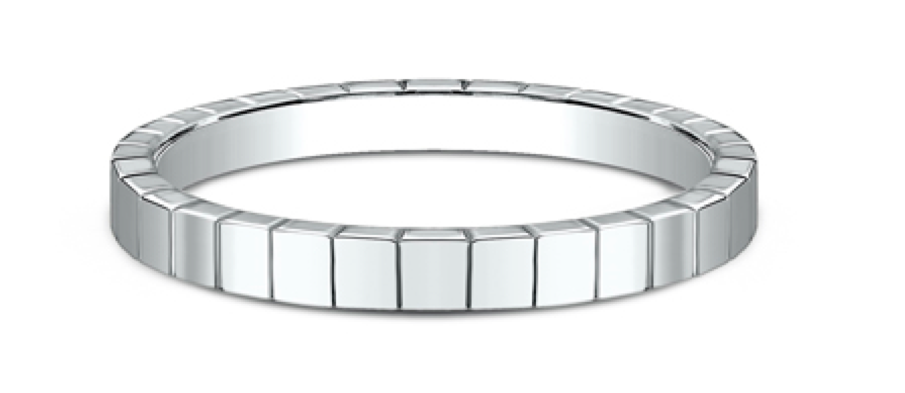 Polished Square Design Stackable Ring in 14k White Gold (2mm)