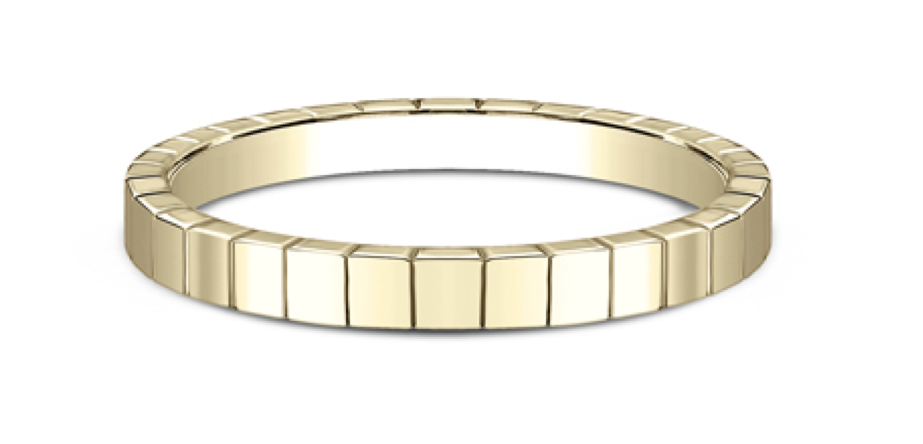Polished Square Design Stackable Ring in 14k Yellow Gold (2mm)