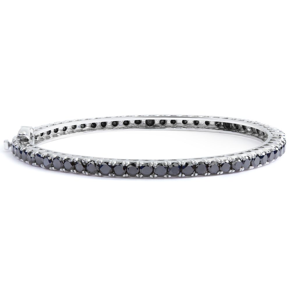 Fancy Black Diamond Bangle in 14K White Gold (6.0ct)