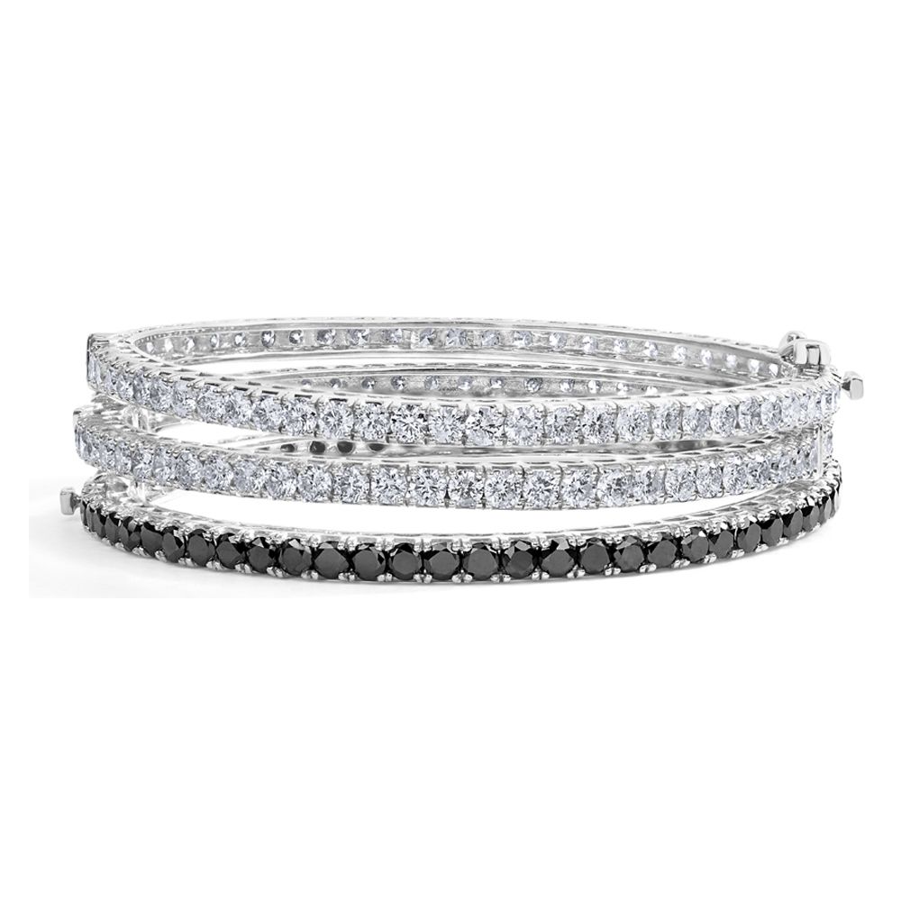 Fancy Black Diamond Bangle in 14K White Gold (6.0ct)