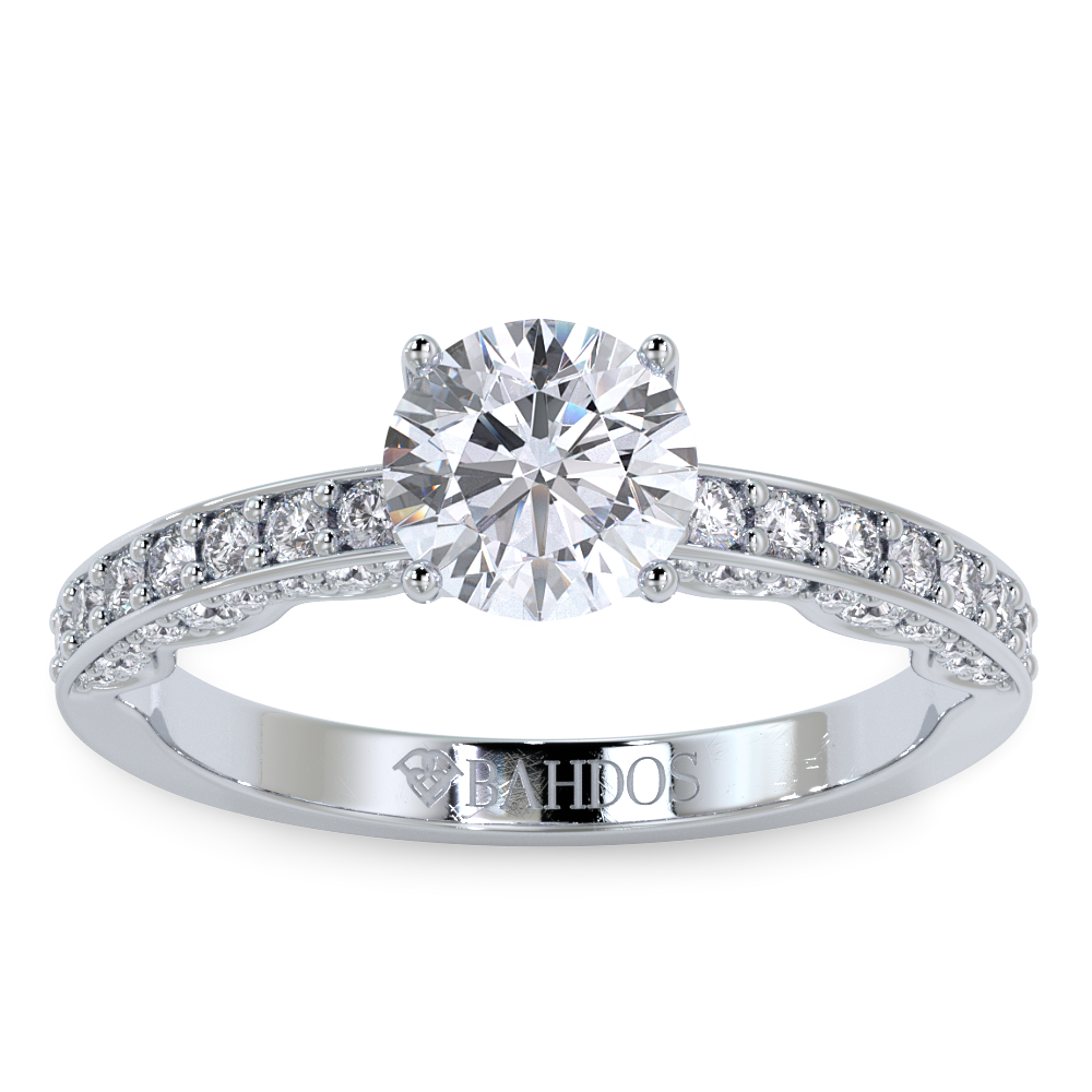 3 Sided Diamond Vintage Cathedral Engagement Ring