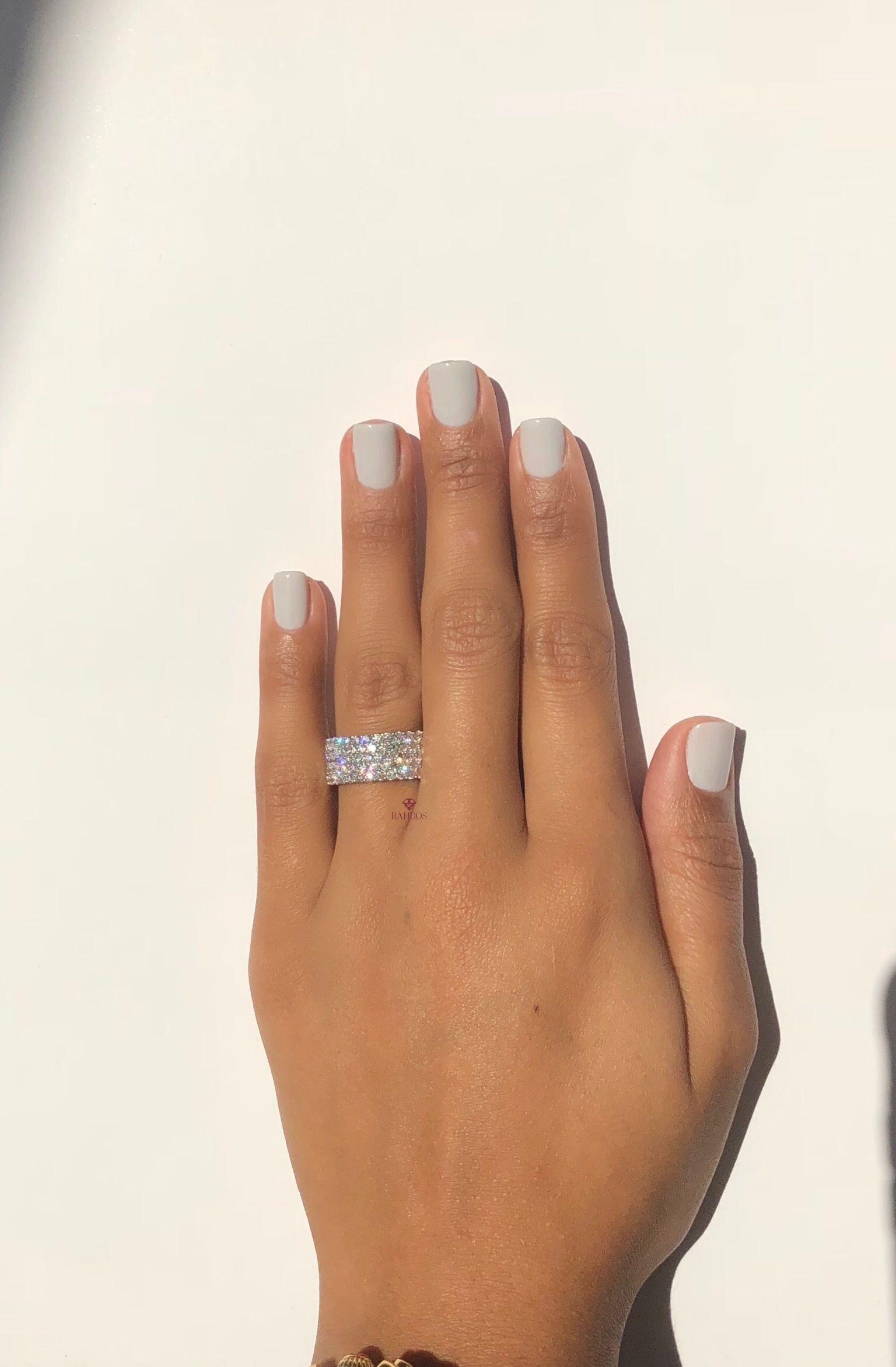 Five Row Pavé Diamond Eternity Ring in 18k White Gold (4.00ct)