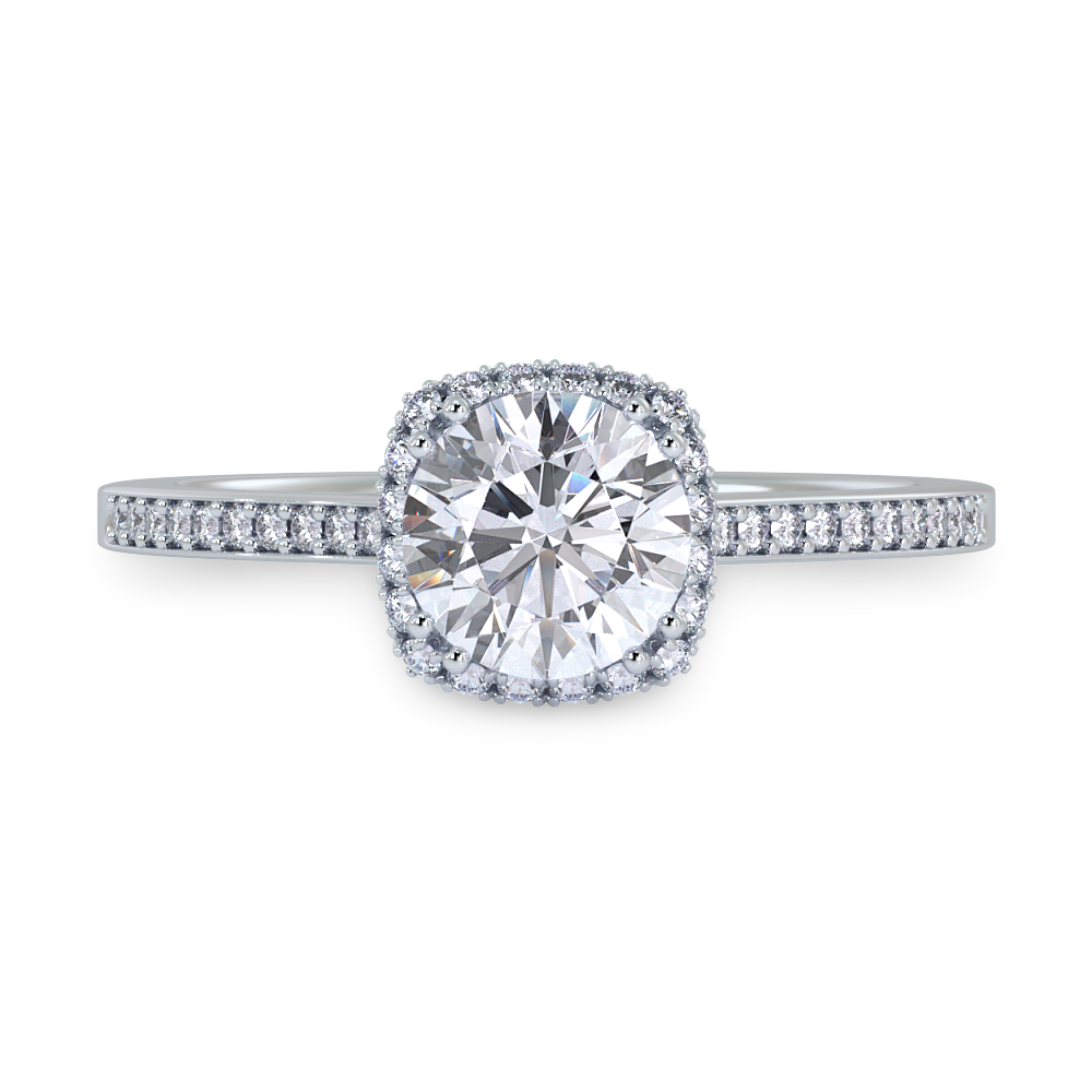Classic Halo Diamond Engagement Ring