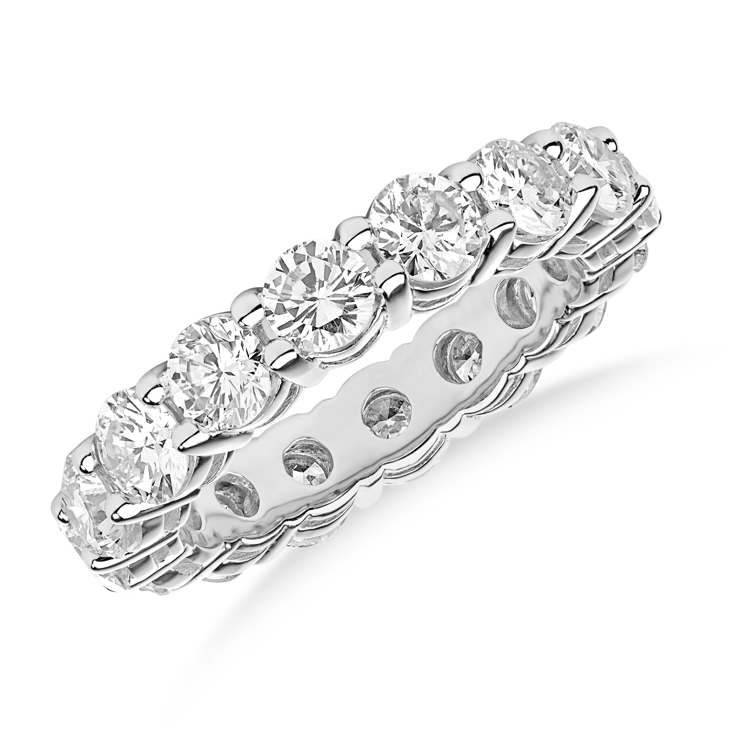 Diamond Eternity Wedding Ring in 14K White Gold (4.10ct)