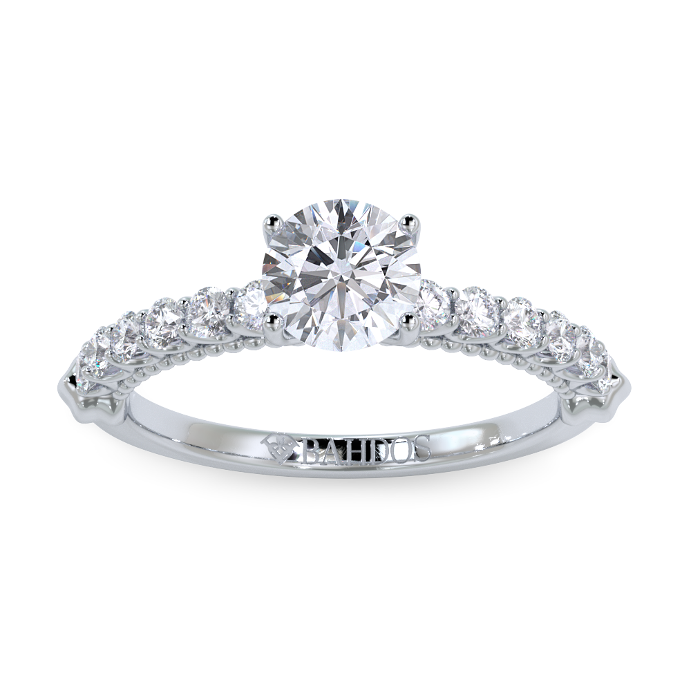 Milgrain Cuffed Diamond Engagement Ring