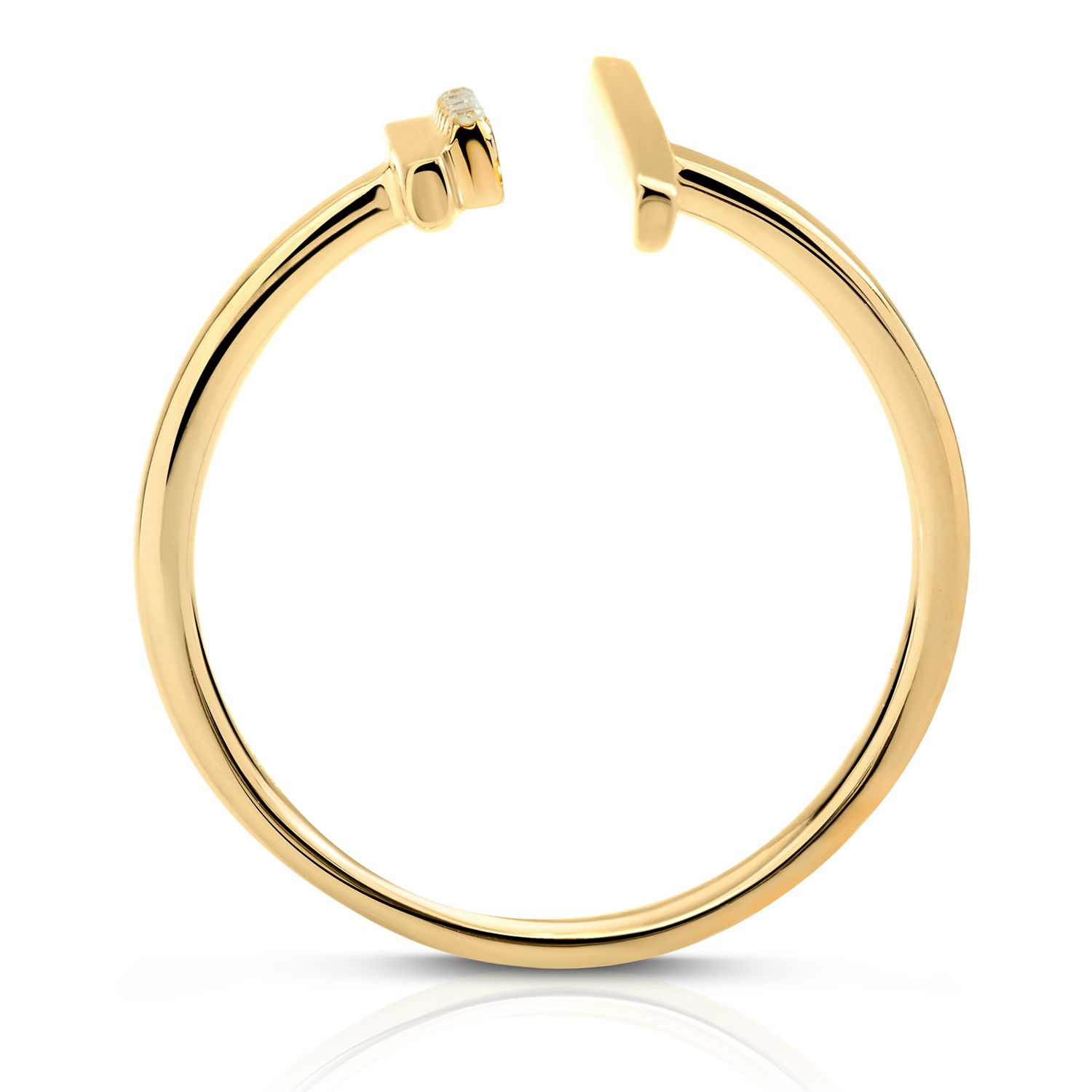 Diamond Double Bar Ring in 14k Yellow Gold ( 0.03ct)