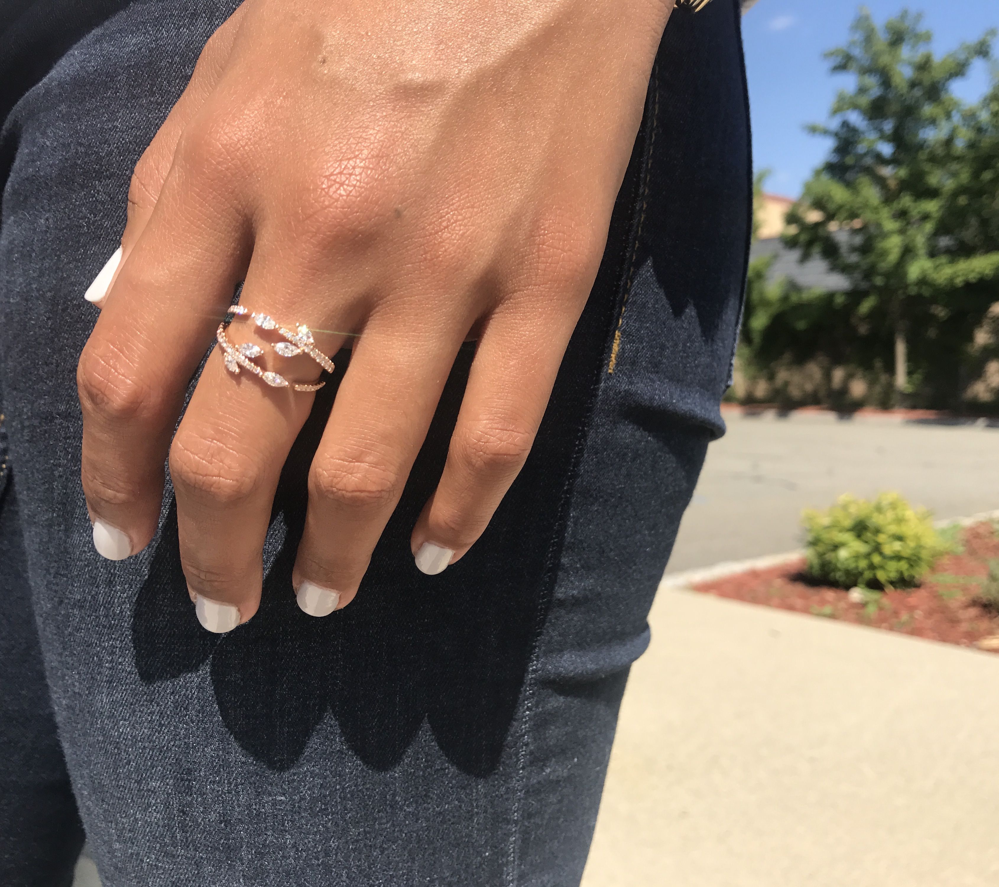 Marquise Diamond Petal Ring in 18k Rose Gold (0.72ct)