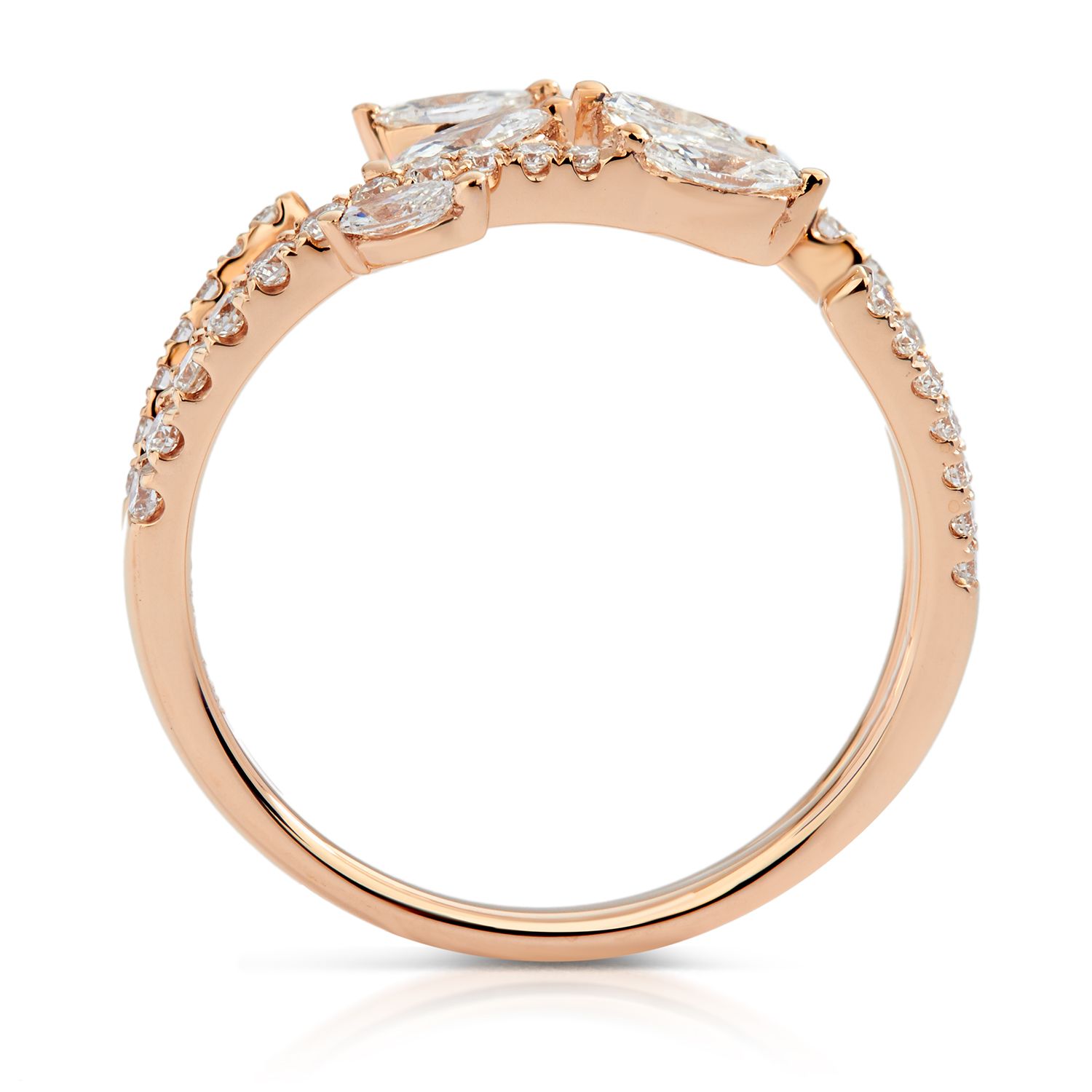 Marquise Diamond Petal Ring in 18k Rose Gold (0.72ct)