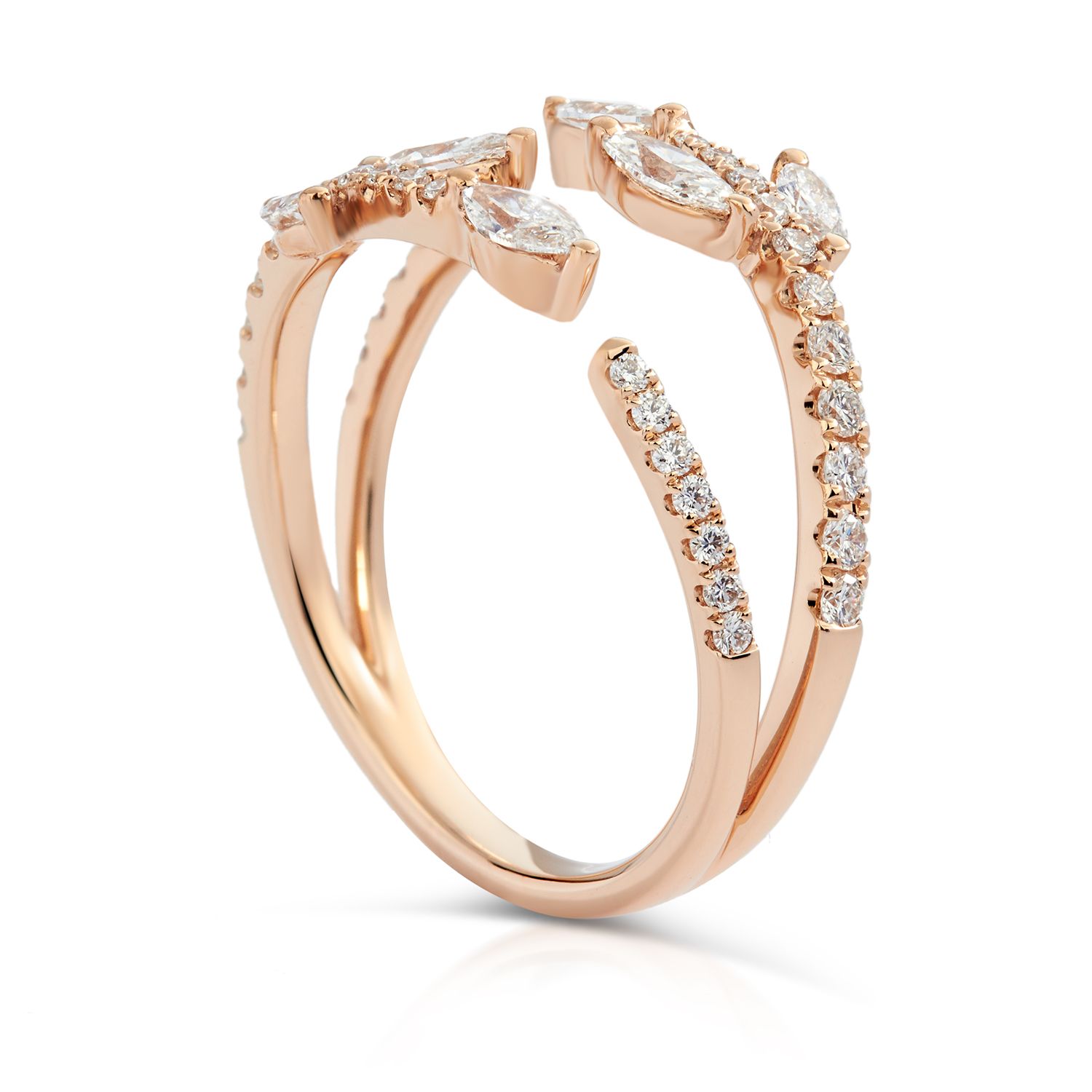 Marquise Diamond Petal Ring in 18k Rose Gold (0.72ct)