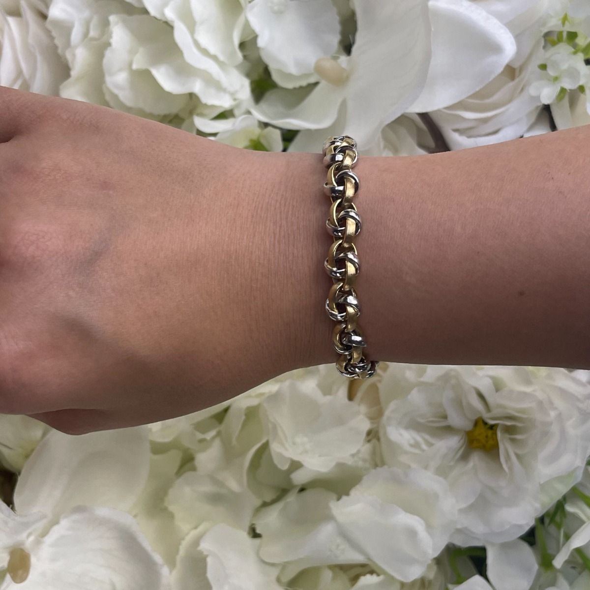 Satin-Finish Knot Bracelet in 14K Two-Tone Gold (9mm)