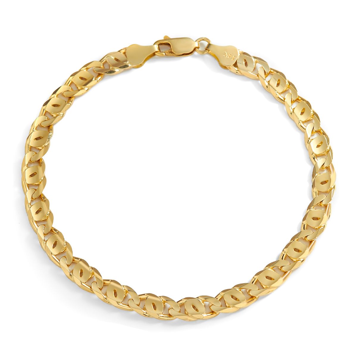 Fancy Double Link Bracelet in 14K Yellow Gold