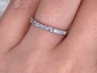 Alternating Baguette and Round Cut Diamond Eternity Wedding Band in 18K White Gold (0.85ct)