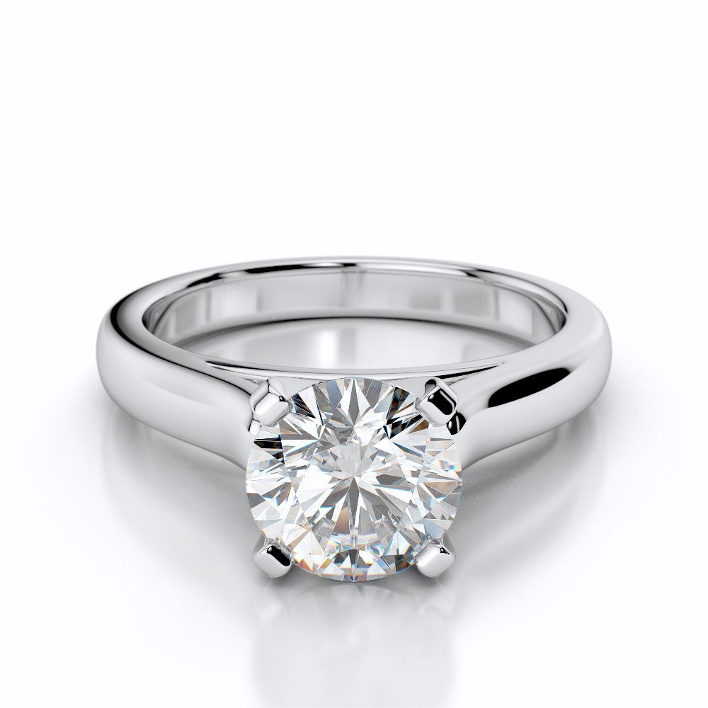 Cathedral Solitaire Four Prong Engagement Ring