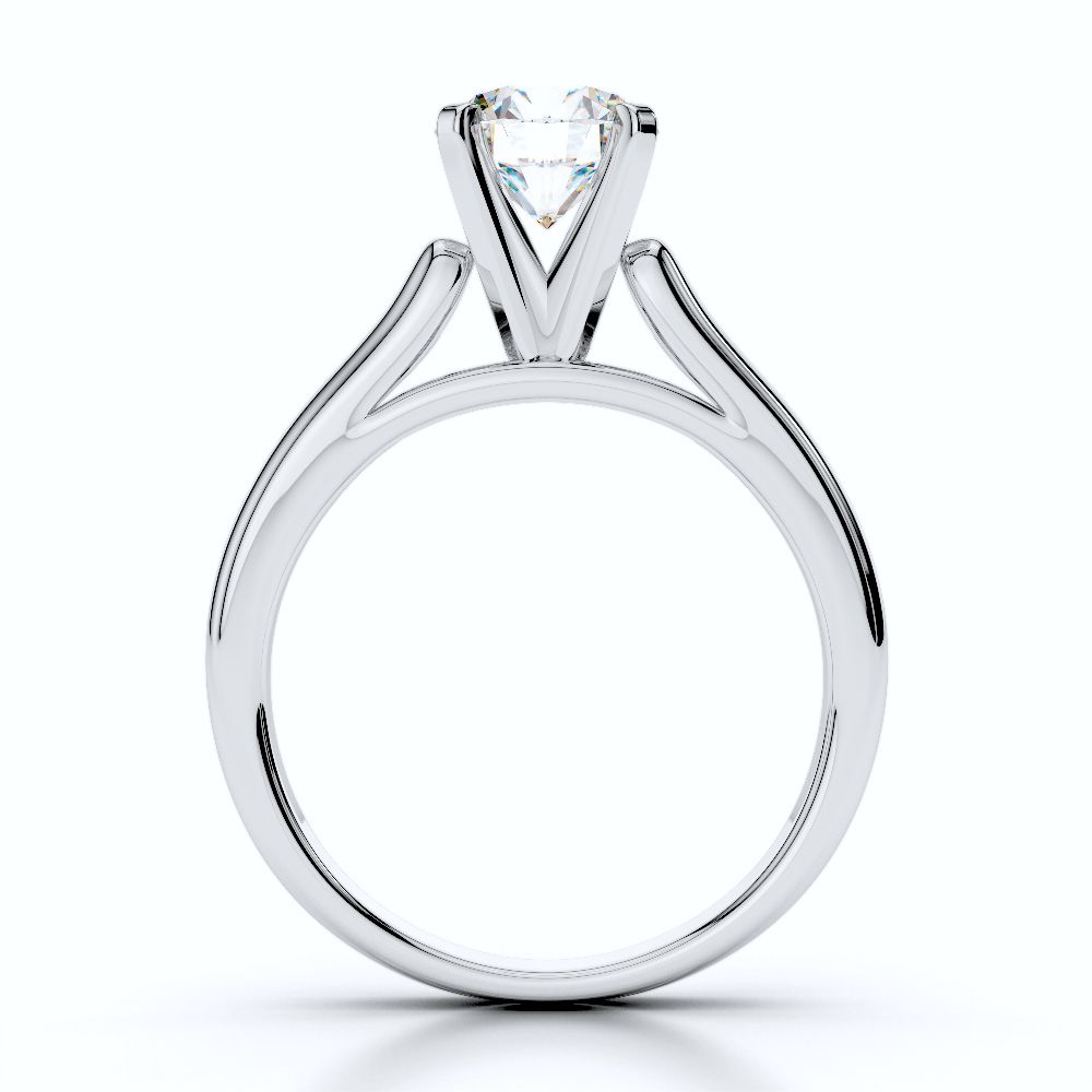 Cathedral Solitaire Four Prong Engagement Ring