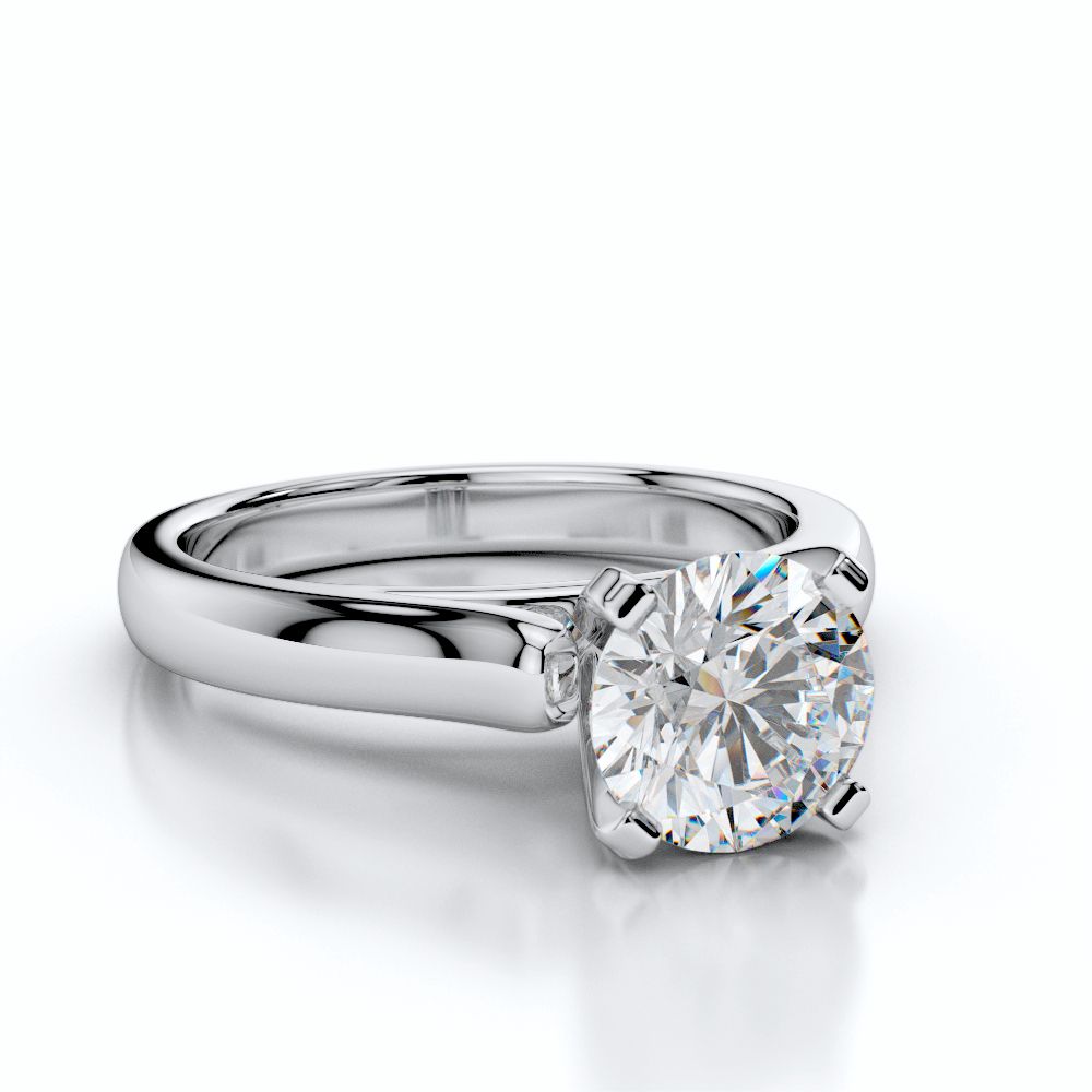 Cathedral Solitaire Four Prong Engagement Ring