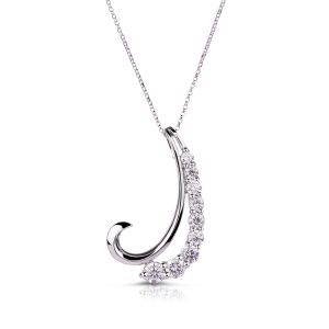 Graduated Diamond Drop Pendant in 14K White Gold (1.75 ct)