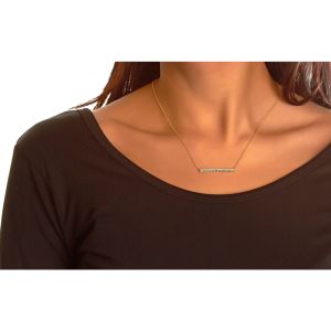 Double Bar Diamond Necklace in 14K Yellow Gold (0.35ct)